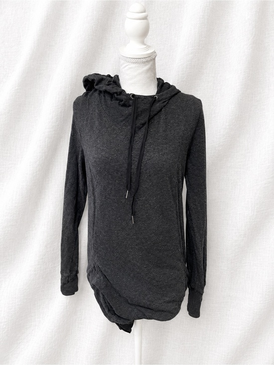 Hyba Tops - Women's Charcoal Hooded Lightweight Pullover